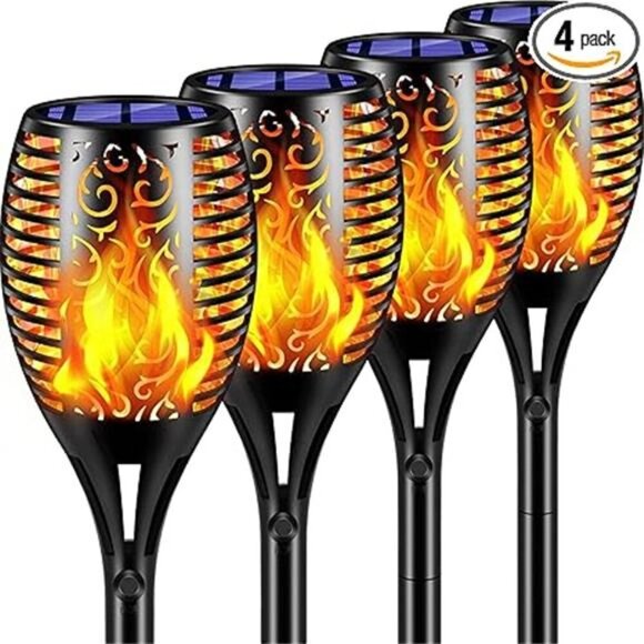 Solar Lights Outdoor 99 LED Higher & Larger Flickering Flame Solar Torch Lights - Picture 7 of 7